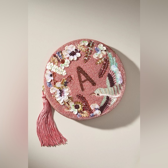 Anthropologie Holiday Monogram Embellished Pouch - Picture 5 of 9